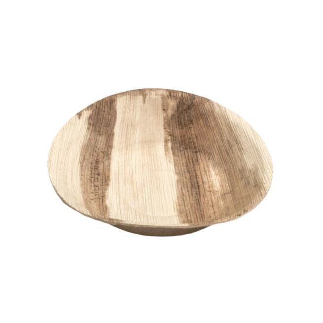 Assiette jetable ronde 18 cm en feuille de palmier, lot de 25 - Ecobioshopping