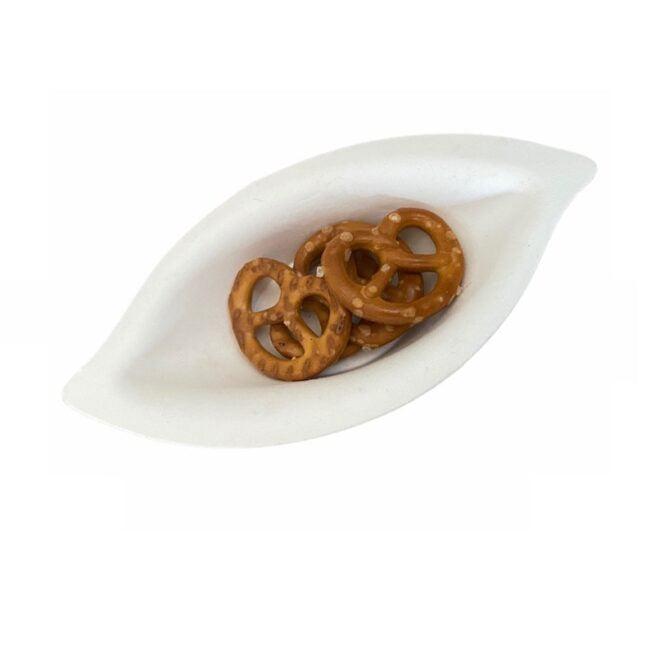 Petite assiette Finger Food Swing 13 × 6 cm en cellulose, lot de 100 - Ecobioshopping
