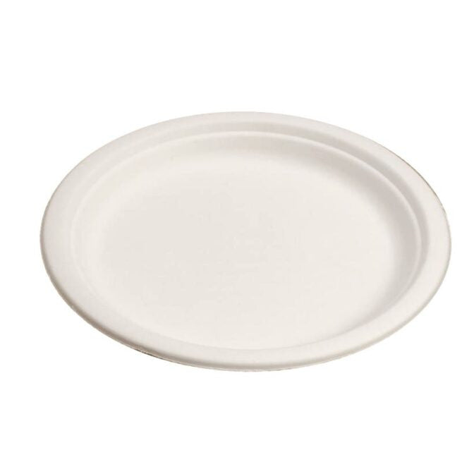 Assiette jetable plate 26 cm en cellulose, lot de 50 - Ecobioshopping