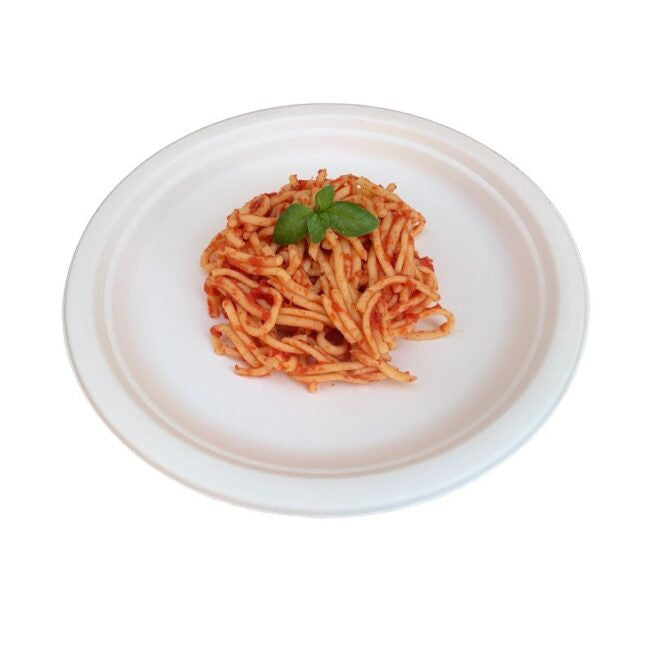 Assiette jetable plate 23 cm en cellulose, lot de 50 - Ecobioshopping
