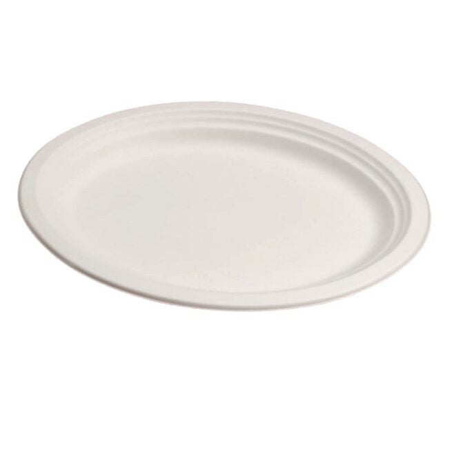 Assiette jetable ovale 32 × 25 cm en cellulose, lot de 50 - Ecobioshopping