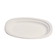 Assiette jetable ovale 23 × 16 cm en cellulose, lot de 50 - Ecobioshopping