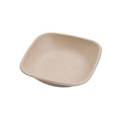 Assiette jetable carrée Nature 500 ml en cellulose, lot de 125 - Ecobioshopping