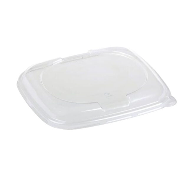 Couvercle jetable rectangulaire empilable en PLA, lot de 125 - Ecobioshopping
