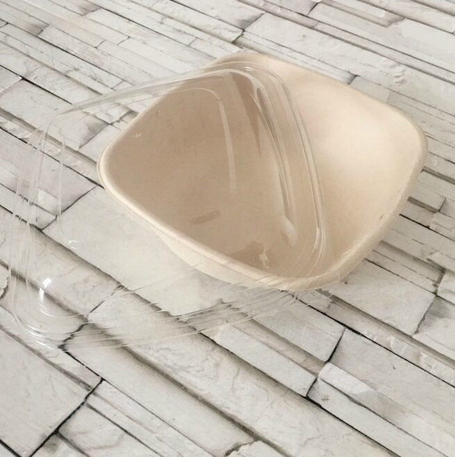 Couvercle jetable rectangulaire empilable en PLA, lot de 125 - Ecobioshopping