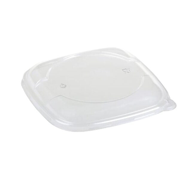 Couvercle jetable carré empilable en PLA, lot de 125 - Ecobioshopping