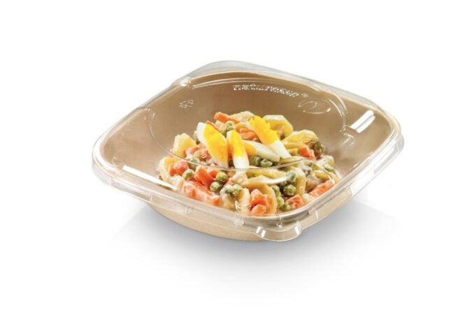 Couvercle jetable carré empilable en PLA, lot de 125 - Ecobioshopping