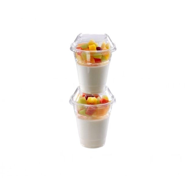 Couvercle jetable empilable en PLA diamètre 100 mm sans trou., lot de 1200 - Ecobioshopping