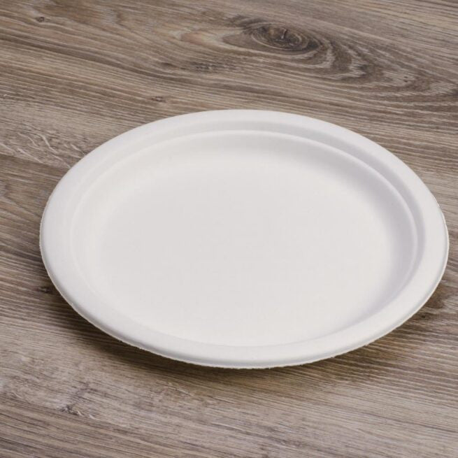 Assiette jetable plate 23 cm en cellulose, lot de 500 - Ecobioshopping