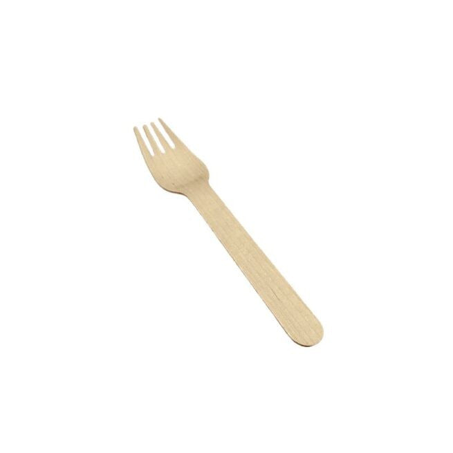 Fourchette jetable 15,6 cm en bois, lot de 2000 - Ecobioshopping