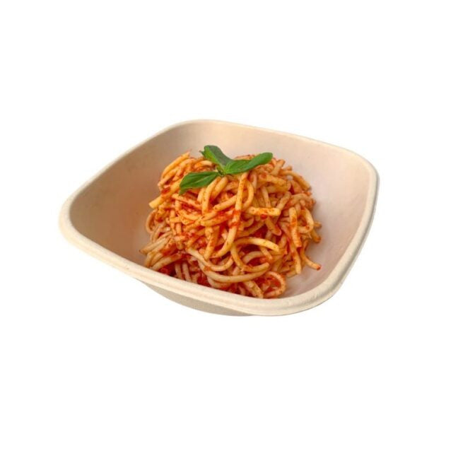 Assiette jetable carrée Nature 500 ml en cellulose, lot de 500 - Ecobioshopping