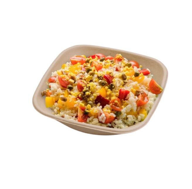 Assiette jetable carrée Nature 750 ml en cellulose, lot de 500 - Ecobioshopping