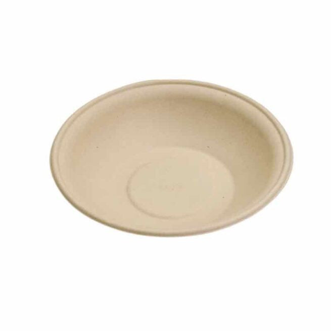 Assiette jetable rond Nature 600 ml en cellulose, lot de 500 - Ecobioshopping