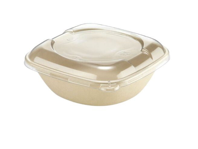 Couvercle jetable rectangulaire empilable en PLA, lot de 500 - Ecobioshopping