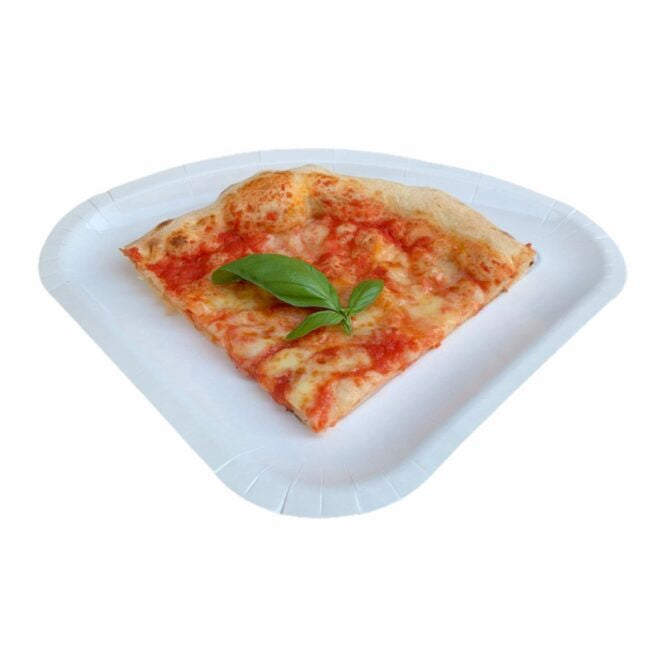 Assiette jetable en carton pour pizza 1/4, lot de 500 - Ecobioshopping