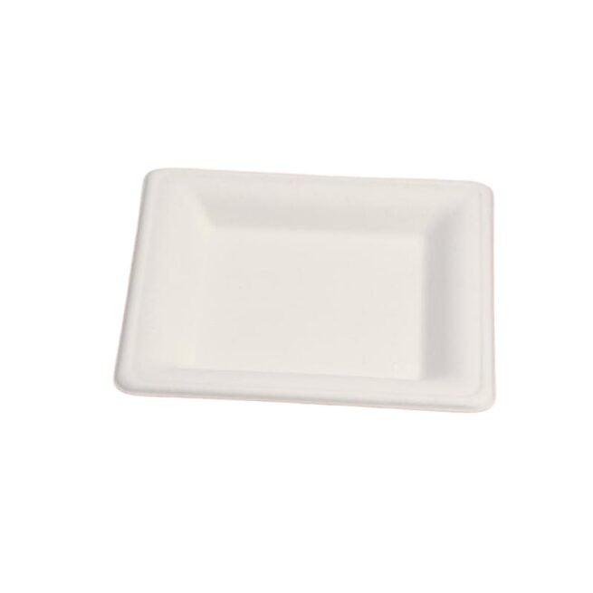 Assiette jetable Élégance 16 × 16 cm en cellulose, lot de 500 - Ecobioshopping