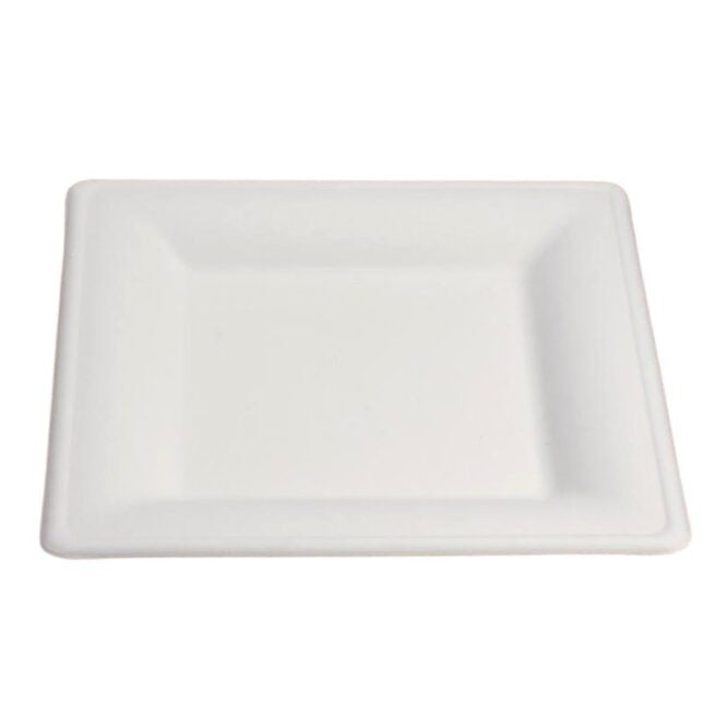 Assiette jetable Élégance 26 × 26 cm en cellulose, lot de 500 - Ecobioshopping