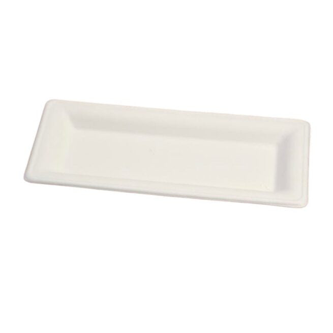 Assiette jetable Élégance 26 × 13 cm en cellulose, lot de 500 - Ecobioshopping