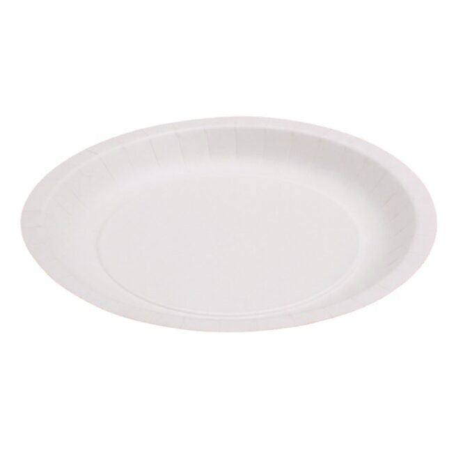 Assiette jetable plate en carton 23 cm, lot de 50 - Ecobioshopping