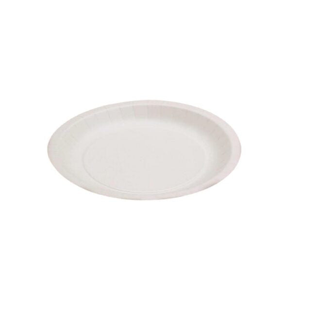Assiette jetable plate en carton rigide de 18 cm, lot de 50 - Ecobioshopping