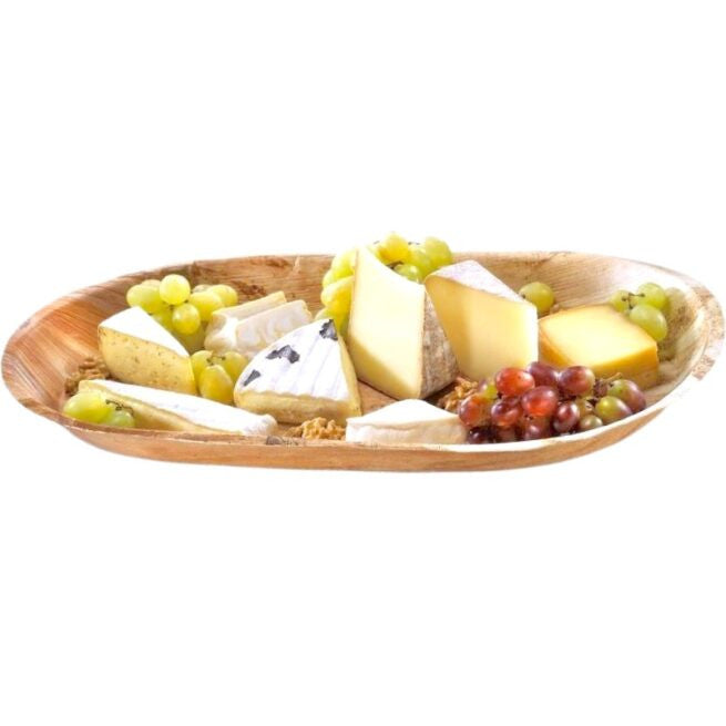 Plateau Long 55 × 30 cm en feuille de palmier, lot de 50 - Ecobioshopping