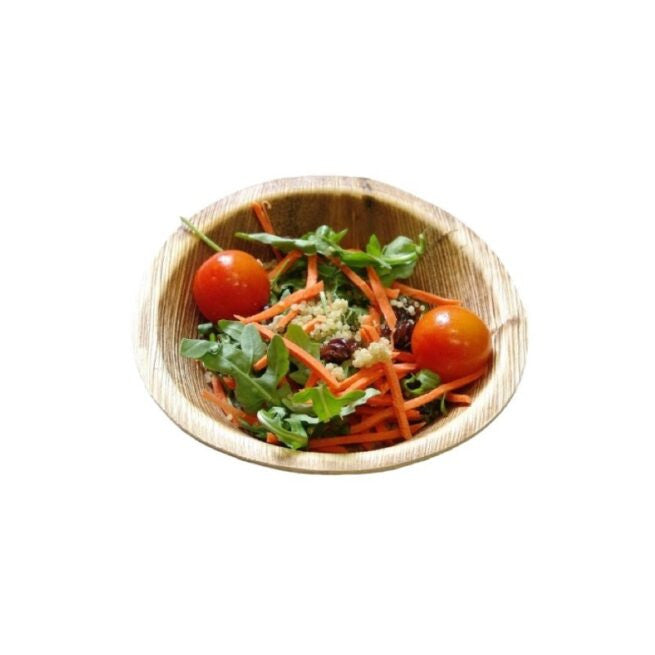Assiette jetable ronde 12 cm en feuille de palmier, lot de 200 - Ecobioshopping