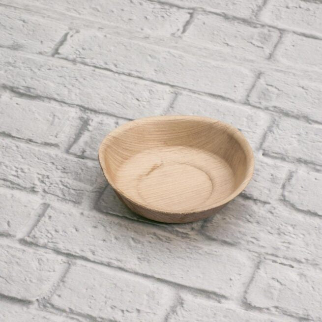 Assiette jetable ronde 12 cm en feuille de palmier, lot de 200 - Ecobioshopping