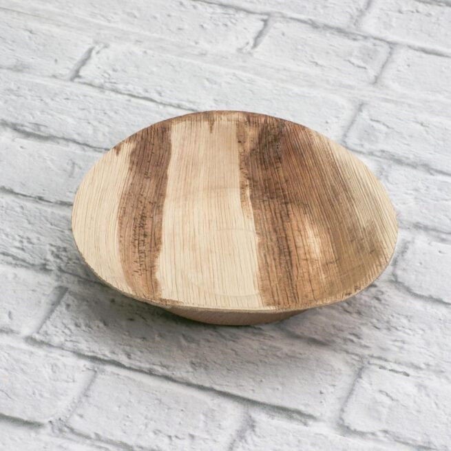 Assiette jetable ronde 18 cm en feuille de palmier, lot de 100 - Ecobioshopping