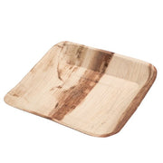 Assiette jetable plate carrée 24 × 24 cm en feuille de palmier, lot de 100 - Ecobioshopping