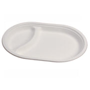 Plateau jetable deux compartiments 30x21 en cellulose, lot de 500 - Ecobioshopping
