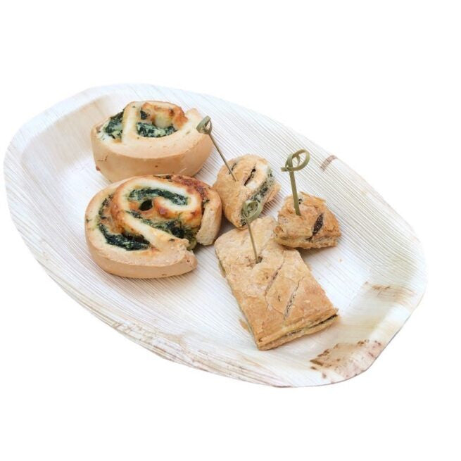 Plateau petit 30 × 20 cm en feuille de palmier, lot de 100 - Ecobioshopping