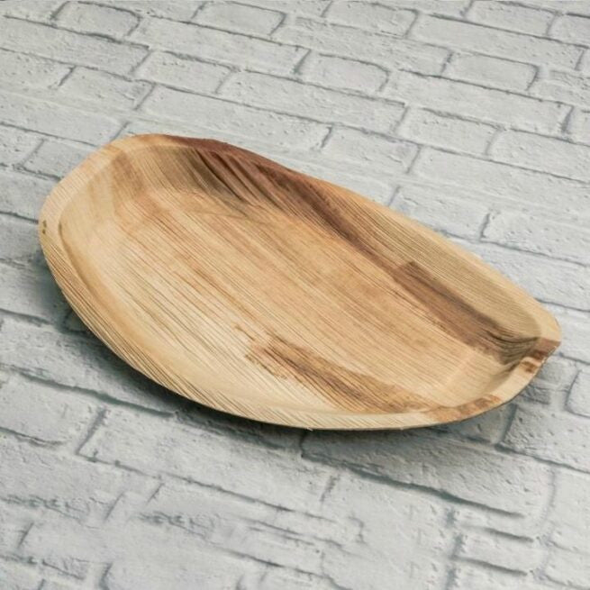 Grand plateau 43 × 29 cm en feuille de palmier., lot de 25 - Ecobioshopping