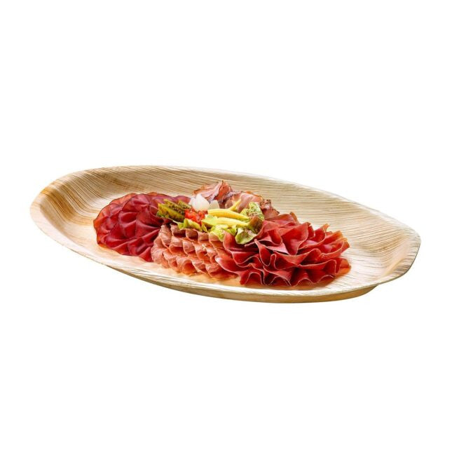 Grand plateau 43 × 29 cm en feuille de palmier., lot de 100 - Ecobioshopping