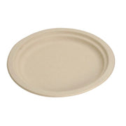 Assiette jetable plate Nature 23 cm en cellulose, lot de 50 - Ecobioshopping