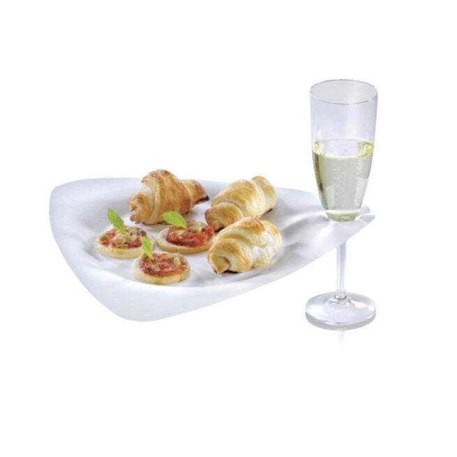 Assiette jetable Porte-Verre jetable Trigon 27 × 26 cm en cellulose, lot de 200 - Ecobioshopping