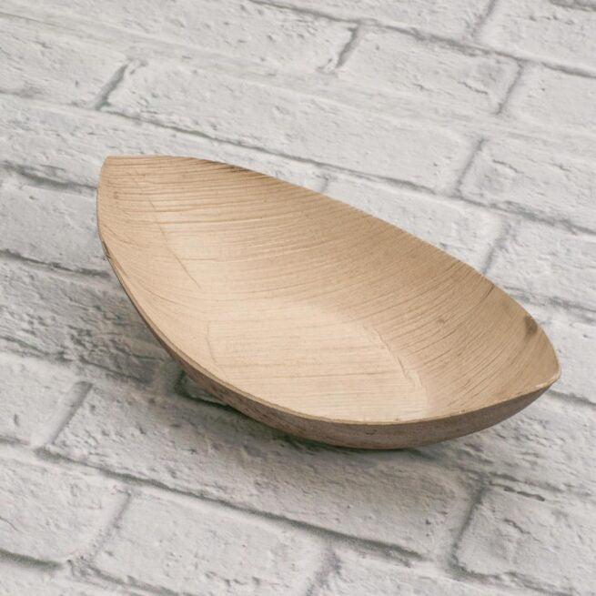 Bol jetable Bateau 23 × 13 cm en feuille de palmier, lot de 100 - Ecobioshopping