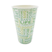 Verre jetable Texte Bio 410 ml, lot de 2000 - Ecobioshopping