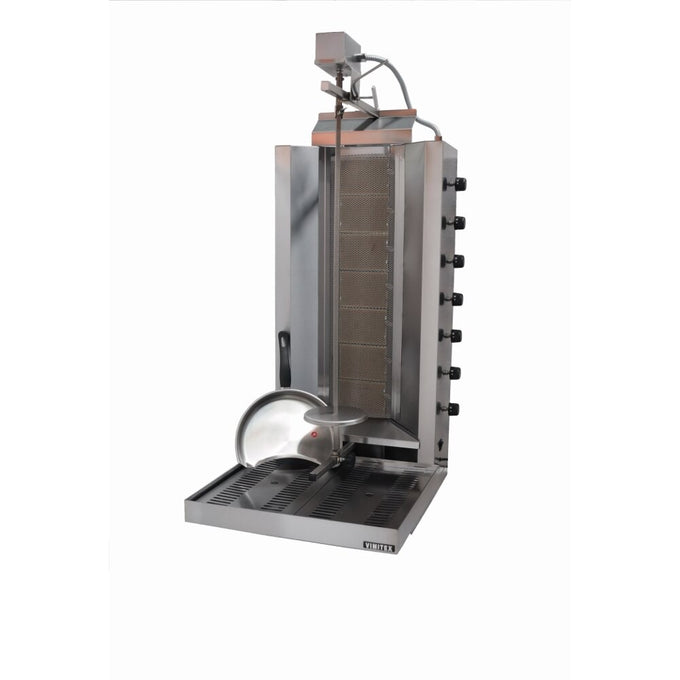 Grill à döner kebab gaz 7 brûleurs horizontaux 120 kg - 18,9 kW gaz - 907 - Vimitex - vue 1