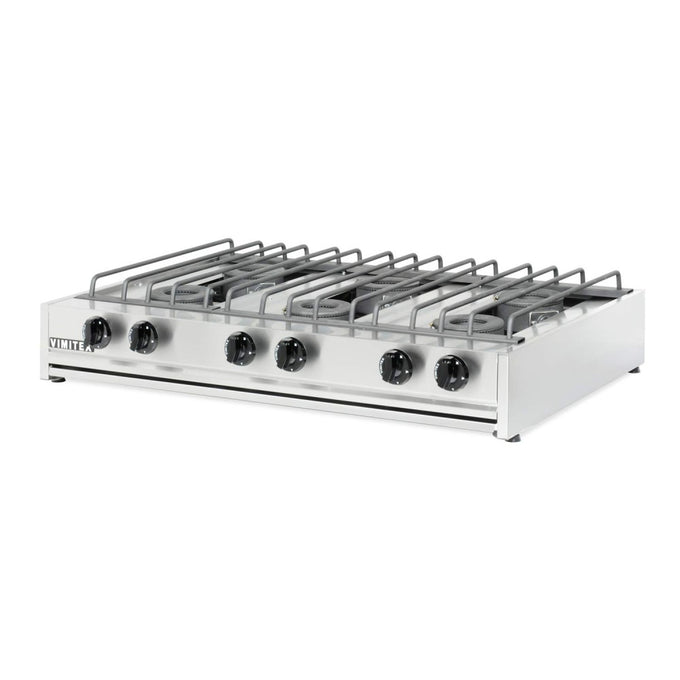Réchaud gaz 6 feux Ø 140 mm grilles acier chromé - 0206-S - Vimitex - vue 2