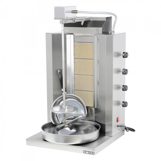 Grill à döner kebab gaz 4 brûleurs horizontaux - 10,8 kW gaz - 904 - Vimitex - vue 1