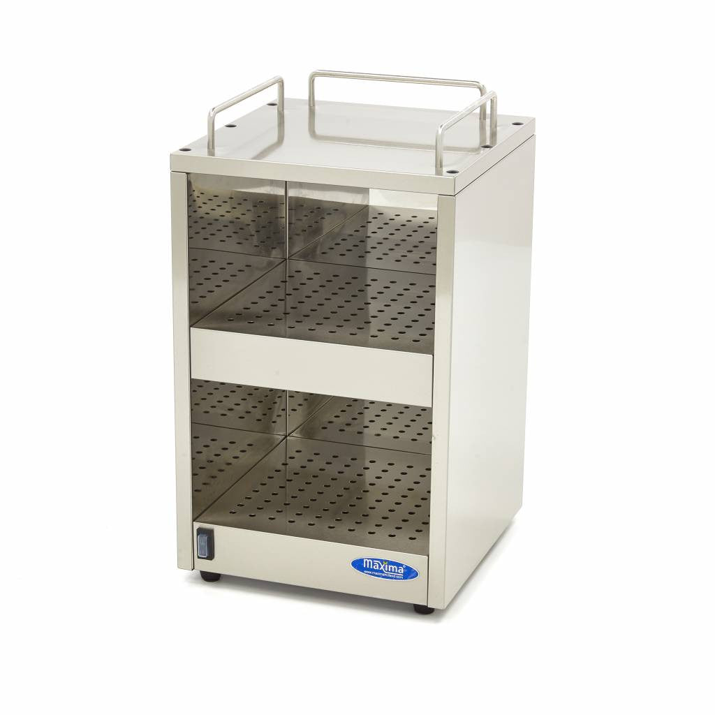 Réchauffe-tasses - 72 tasses - 2 étagères - Modèle de table inox 140 W Maxima - Chauffe-tasses professionnel CHR - matériel cuisine pro - Cuistéo