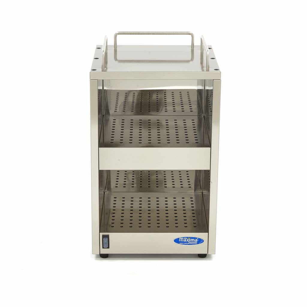 Réchauffe-tasses - 72 tasses - 2 étagères - Modèle de table inox 140 W Maxima - vue 3 - Chauffe-tasses pro CHR - Cuistéo