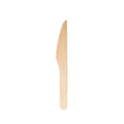 Couteau jetable 16,5 cm en bois, lot de 100 - Ecobioshopping