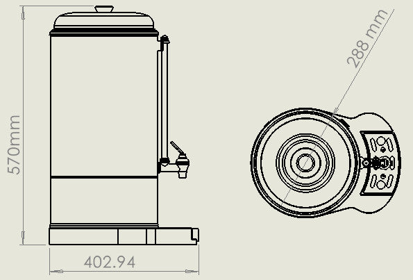 Percolateur à café paroi double 10l - 60 tasses 1.5 kW Combisteel - vue 2 - Percolateur à café pro CHR - Cuistéo