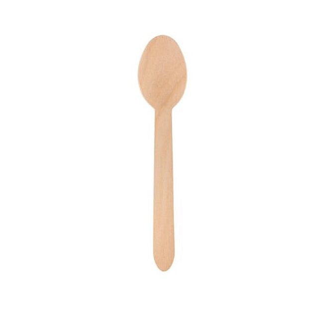 Cuillère jetable 16 cm en bois, lot de 100 - Ecobioshopping