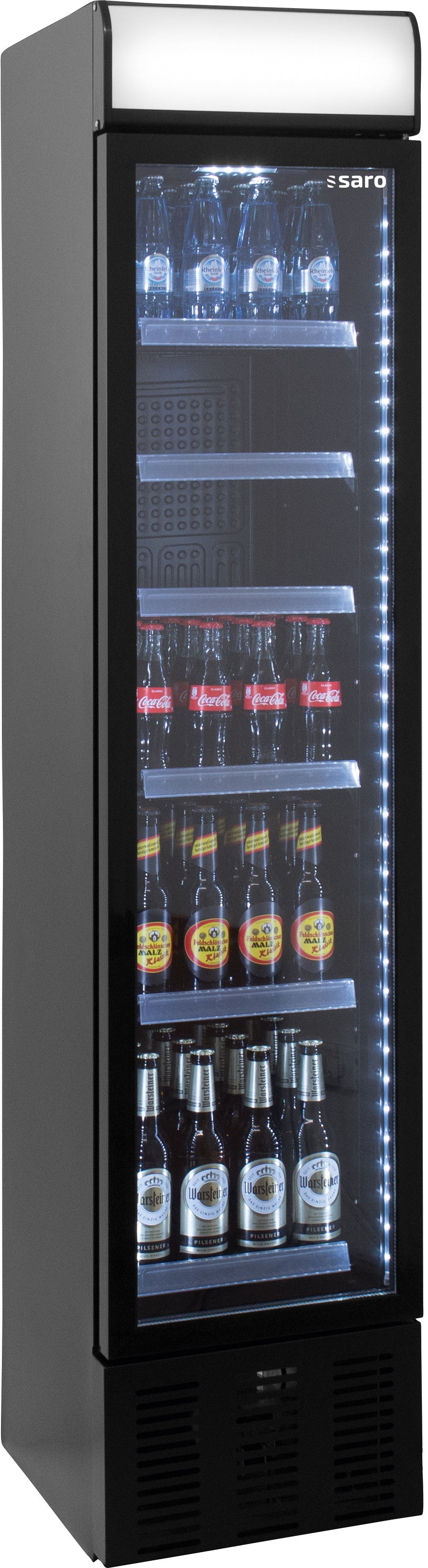 Armoire à boissons - 150L - Noir - Slim - LED 2.4 kW Saro - Armoire à boissons professionnel CHR - matériel cuisine pro - Cuistéo