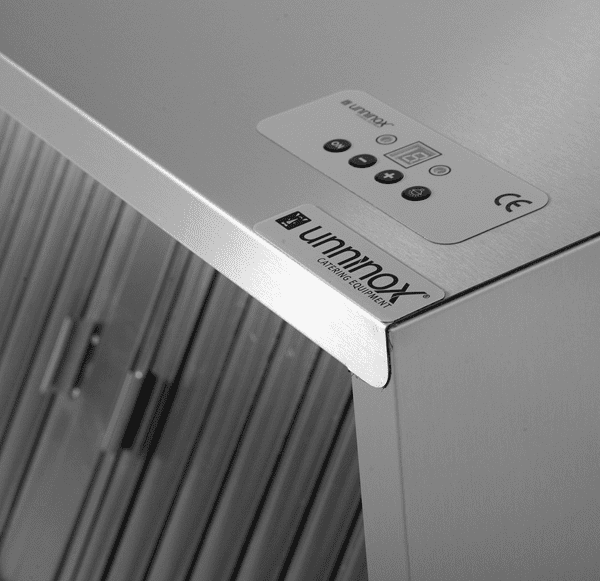 Hotte caisson inox avec moteur intégré - L 1200 x P 950 x H 520 mm - 1400 m³/h - Unninox