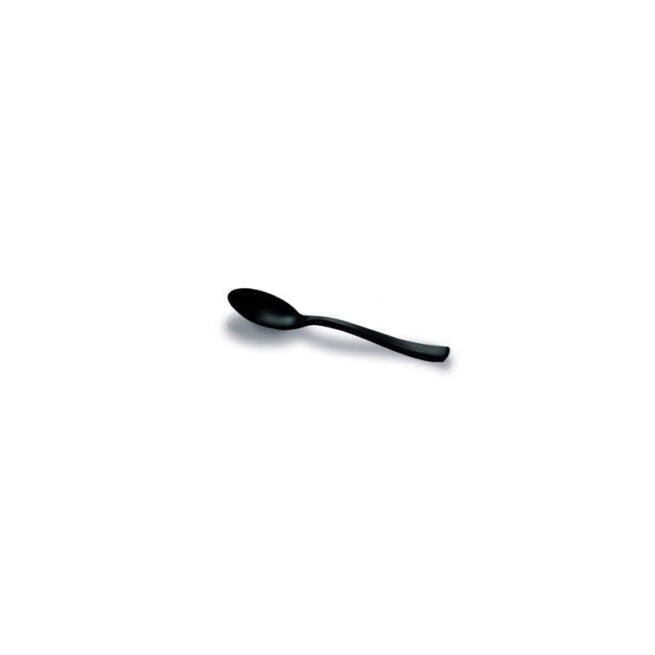 Cuillère jetable miniature noire 9,8 cm en PLA, lot de 100 - Ecobioshopping