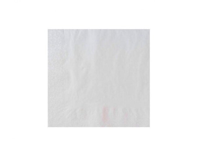 Serviette jetable blanche 2 plis 33 × 33 cm, lot de 50 - Ecobioshopping