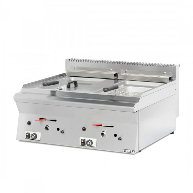 Friteuse à poser gaz 2 cuves 16/20 L - 19,8 kW gaz - F2 - Vimitex - vue 1